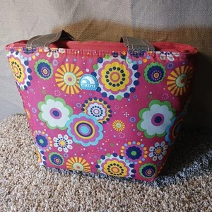 Bolso de Almuerzo Iglú Aislado Bolso Refrigerador con Cremallera Retro Años 70 Flower Power - Imagen 1 de 8