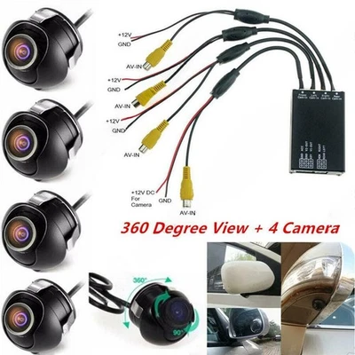 360 Degree Car Parking Panoramic View Rearview 4 Way Camera Control Box System , Foto 1 de 4
