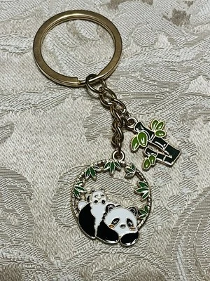 KEYRING Panda Bear Keychain Enamel Bag Charm Animal Cute Panda Book Bag Charm - Image 1 of 3
