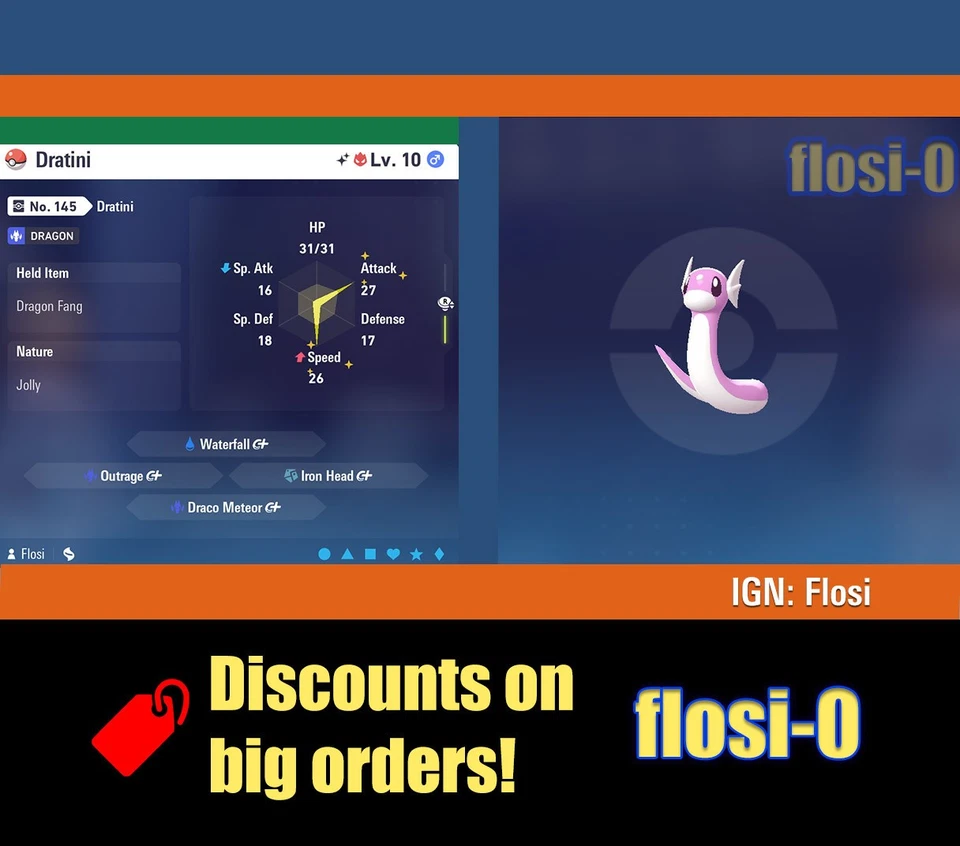 6IV Shiny Dratini Pokemon Legends ZA (Legends Z-A) - Image 1 of 1