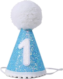 Blue Glitter 1St Birthday Hat - Boy 1St Birthday Party Decorations,One Glitter C - Picture 1 of 12