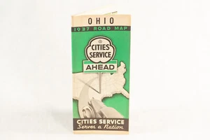 Ohio Cities Service Gasoline & Oil 1937 Road Map Advertising Ephemera EXC! - Picture 1 of 12