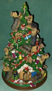 Statuina illuminata albero di Natale cane Yorkie Yorkshire Terrier Danbury come nuova - Foto 1 di 15