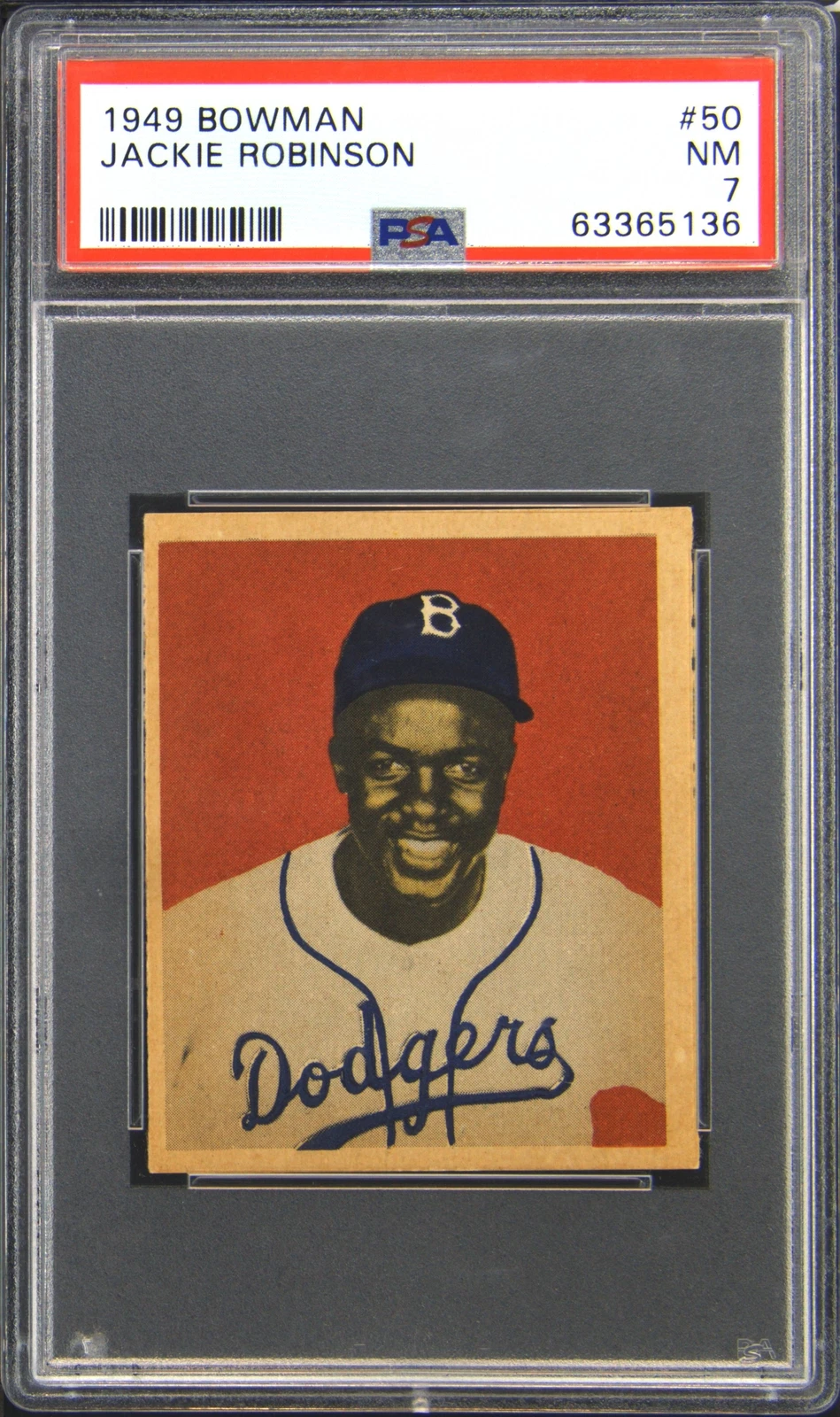 1949 Bowman #50 Jackie Robinson PSA 7