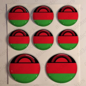 Adesivo Malawi Resinato 3D Adesivi Bandiera Malawi Resinati TONDO Resine Auto - Imagen 1 de 1