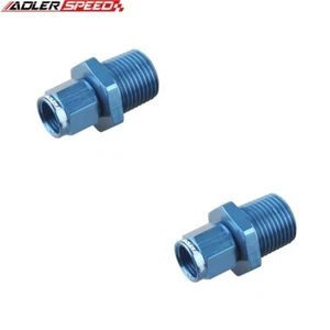 ADLERSPEED 2PCS Straight -8AN Female To 1/8" NPT Male Fuel Fitting Adapter Blue - Picture 1 of 1