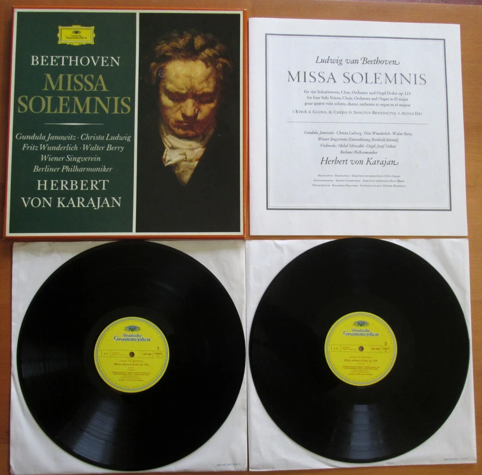 DG 2707 030 Beethoven Missa Solemnis Janowitz Karajan 2xLP NEAR MINT Germany - Image 1 of 4
