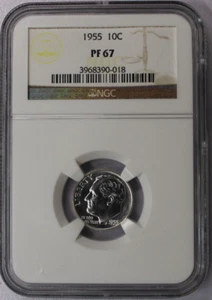 1955 Roosevelt Dime Proof PF67 NGC - Picture 1 of 4