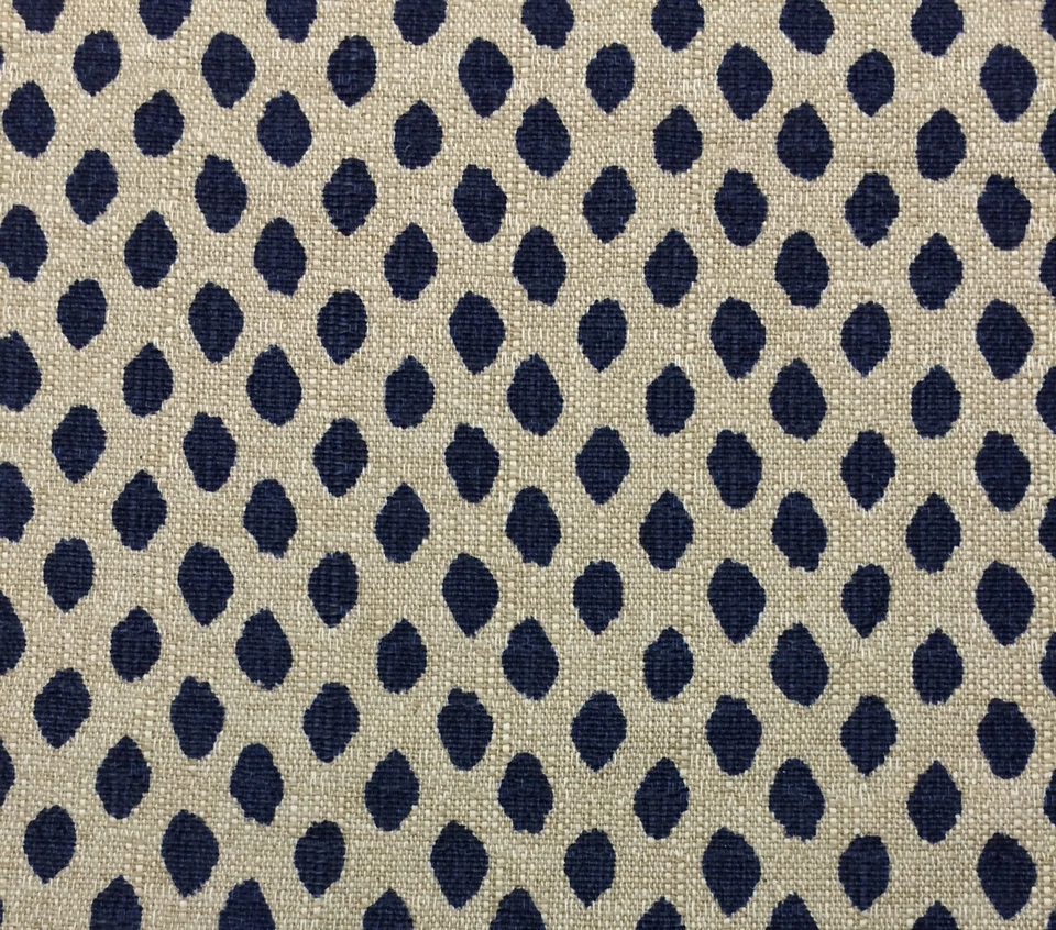 Ballard Designs Ellie Indigo Blue Animal Spots Theme Fabric by The Yard 55"w