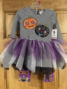 Emily Rose Girl's Applique Halloween Tutu Tunic & Legging Set - Picture 1 of 7