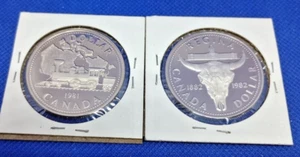 Zwei kanadische Commem. Silber Dollar inklusive Regina & Transcon. Eisenbahn (B100) - Bild 1 von 4