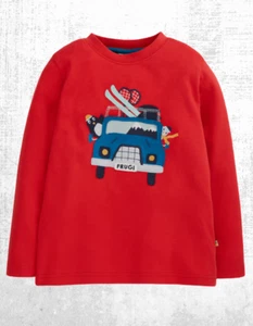 Ex Frugi Jungen Langarmshirt mit Abenteuer Applikation in rot (etwas defekt) - Bild 1 von 4