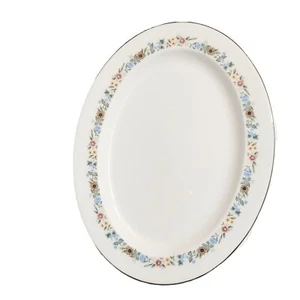 Royale Doulton Pastorale 16" Platter Bone China Floral White Blue Flower England - Picture 1 of 5