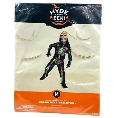 Hyde & Eek! Mono y gorro color derretido esqueleto disfraz de Halloween niños 3+ talla M Foto 1 de 4