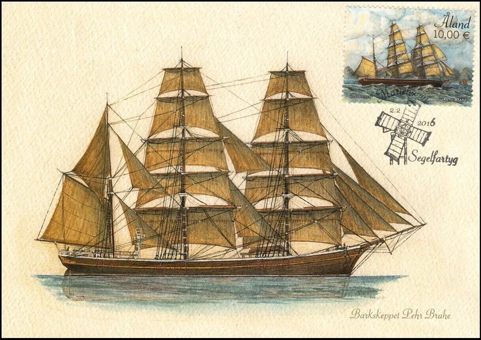 Bark Perh Brahe velero S/S sello de 10 euros Aland Finlandia como nuevo Maxi FDC 2016 Foto 1 de 1