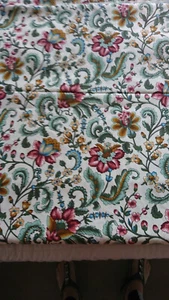 VINTAGE SUPERB QUALITY COTTON FLORAL FABRIC CURTAINS/FURNISHINGS 5.24 X 1.56 MT - Picture 1 of 6