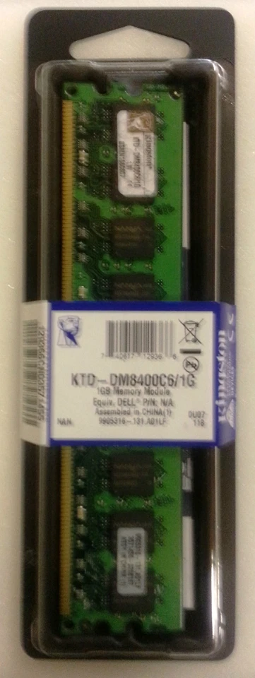 JOB LOT NEW QTY 2 1GB DDR2 800Mhz PC2-6400 DIMM DM8400C6/1G KTD-DM8400C6/1G - Image 1 of 1