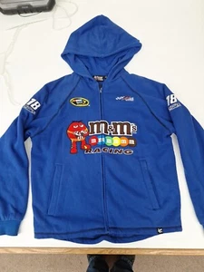 Kyle Busch NASCAR Chase Authentics M&M’s Hoodie Zip Up Lined Sweatshirt Small - Picture 1 of 13