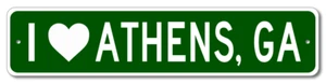I Love Athens, Georgia Metal Wall Decor City Limit Sign - Aluminum - Picture 1 of 1
