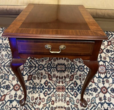 Councill Craftsmen Mahogany Queen Anne Side End Table w/ Drawer - Image 1 of 4