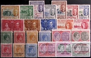 1938-52 ST. CHRISTOPHER, NEVIS, ANGUILLA #79-117: KGVI - Mint lot of 24 diff. - Picture 1 of 1