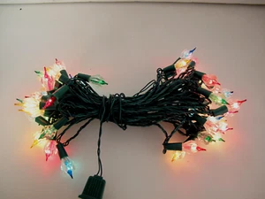 vintage 50 Christmas lights diamonds pattern clear covers - Picture 1 of 6