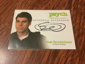 PSYCH TRADING CARDS SEASON 1-4 AUTOGRAPHED CARD SAGE BROCKLEBANK 2013 CRYPTOZOIC - Picture 1 of 2