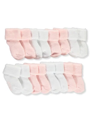 Paquete de 8 calcetines plegables Laura Ashley para bebé niña - blanco/rosa, 0 - 6 meses Foto 1 de 2