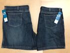 2 pairs New Men&#39;s Casual Male DRILL Denim blue jean SHORTS Loose Fit Size - 42
