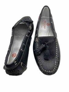 Marc Joseph Womens 7M Navy Cherry St Leather Loafer Tassel Flats Casual Brazil - Picture 1 of 12