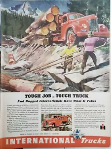 Vintage 1946 International Trucks Druck Anzeige Ephemera Wandkunst Dekor harte Arbeit - Bild 1 von 1