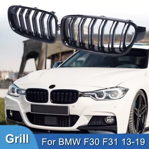 Gloss Black Front Kidney Grille Grills For BMW 3 Series F30 328i 335i 2012-2018 - Bild 1 von 9