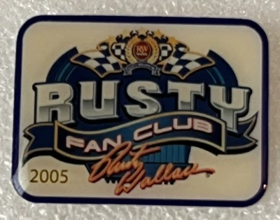 Rusty Wallace Fan Club 2005 NASCAR Lapel Hat Jacket Souvenir Pin - Image 1 of 4