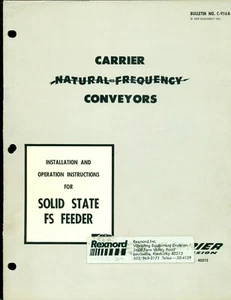 TRÄGER SOLID STATE FS ZUFÜHRUNG VIBRIERFÖRDERER HANDBUCH C956-A - Bild 1 von 2