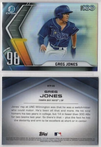 2022 Bowman Chrome Scouts Top 100 Refractor BTP-98 Greg Jones Rays - Picture 1 of 1