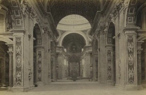 Vatican Rome interieur de la Basilique St Pierre Ancienne Photo 1880 #1 - Foto 1 di 3