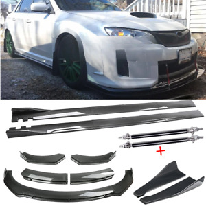 Carbon Fiber Front Bumper Lip Rear Splitter Spoiler Body For Subaru WRX STI