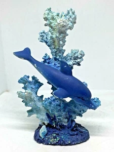 Masterpiece Figurine Statue Dolphin Marine Life Sea Sculpture Blue Decor Coral - Picture 1 of 6