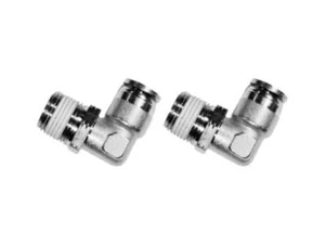 1/8" Hose x 1/4" NPT Push To Connect 90 Degree Swivel Elbow Fittings - 2 PACK - Picture 1 of 1