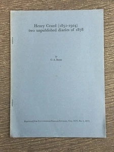 Henry Céard (1851-1924) two unpublished diaries of 1878 ~ C. A. Burns ~ Signed - Bild 1 von 6