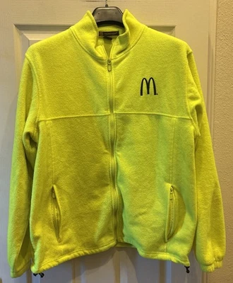 McDonalds Apparel By Harrington Fleece Zip Up  Jacket Men’s Large Neon Yellow - Image 1 of 4
