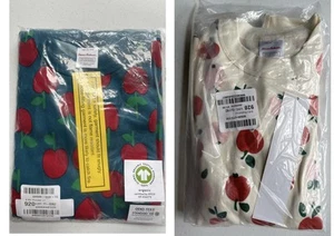 Hanna Andersson Long John Kids Pajamas Apple Print Size 130(US8) - Two sets - Picture 1 of 3