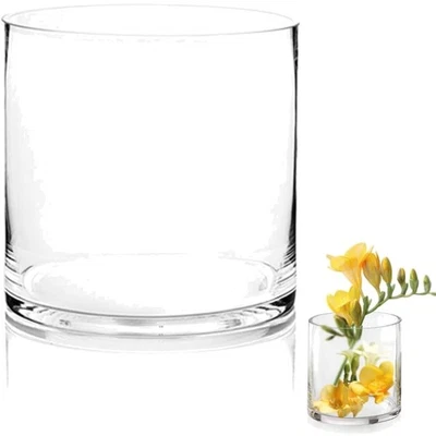 Glas Blumenvase,Zylinder Vase,Handgemacht,Kristall,15cm,Kerzenhalter,Geschenk... - Bild 1 von 4