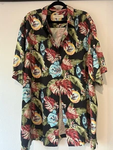 Tommy Bahama "With Bells On" Original Fit Christmas Hawaiian 100% Silk Size 2XT - Picture 1 of 8