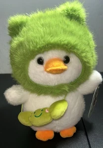 Cute Duck Plush Wearing Removable Frog Hat Pod Crossbody NWT Christmas Gift  - Picture 1 of 4