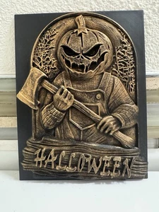 Halloween Wandbild 3D Kürbiskopf 6 "x 8" gruselig Horror Wohndeko Gothic Schild - Bild 1 von 7