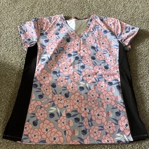 Divine Stretch Scrub Top Womens Sz Medium, V-Neck, Stretch, Lightweight - Picture 1 of 3