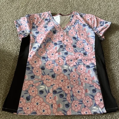 Divine Stretch Scrub Top Womens Sz Medium, V-Neck, Stretch, Lightweight - Image 1 of 3