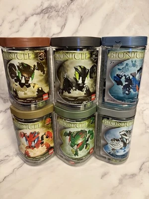 6 Lego Bionicle BOHROK 8560-8565 con grúa, botes y manuales *Falta 1 pieza* Foto 1 de 4