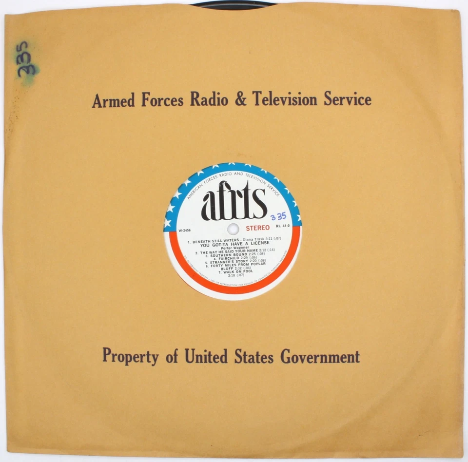 C1970 AFRTS Wanda Jackson Lynn Anderson Porter Wagoner Country Armed Forces LP - Image 1 of 4